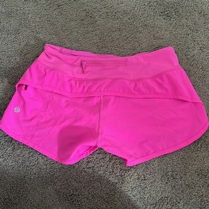 Women's Pink lululemon speed up shorts